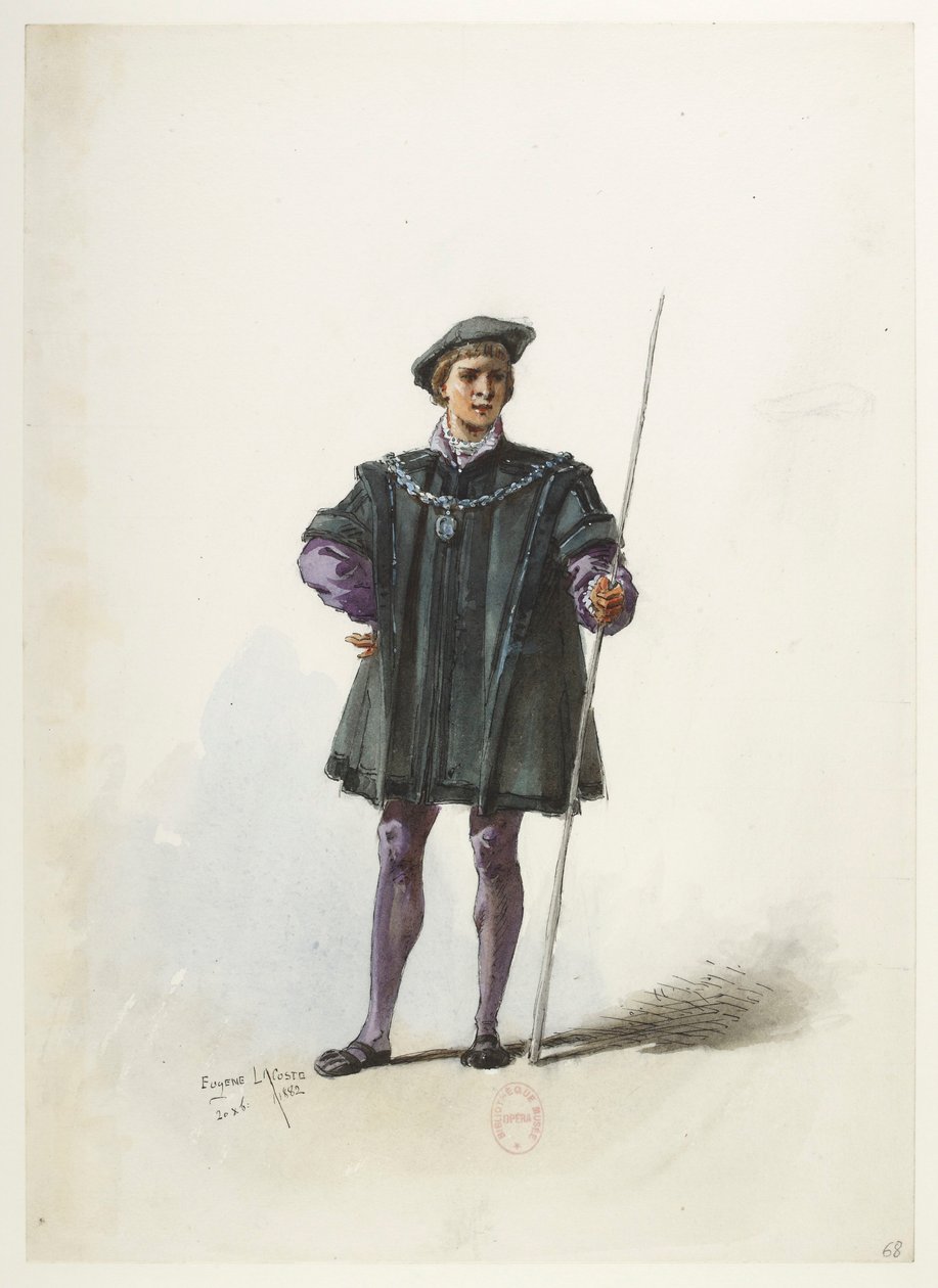 Btv1b84558104 70 - Saint-Saëns - Jindřich VIII - Maquettes de costumes - Lacoste - 68th Costume od Eugene Lacoste