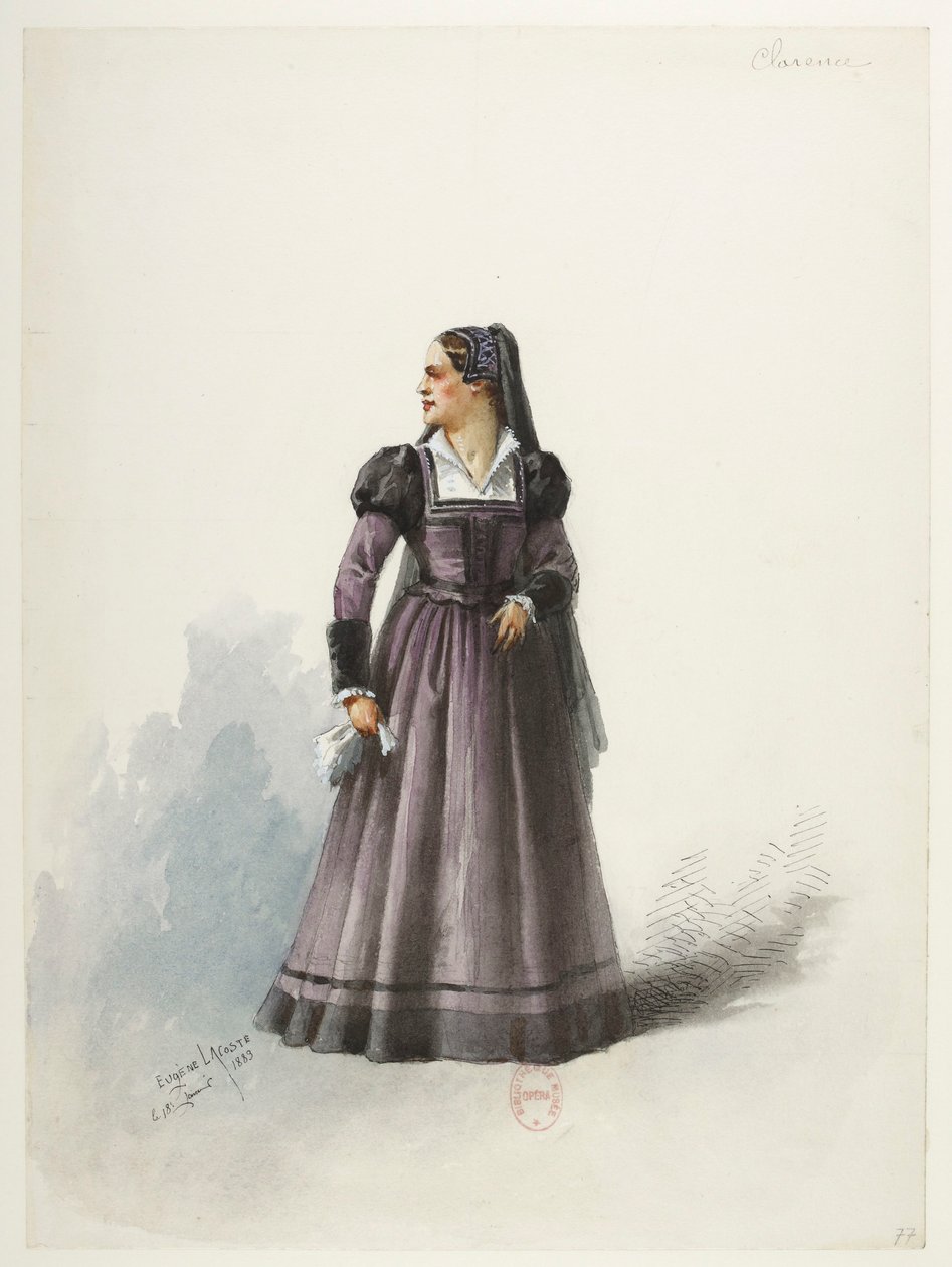 Btv1b84558104 81 - Saint-Saëns - Jindřich VIII - Maquettes de costumes - Lacoste - 77. Lady Clarence od Eugene Lacoste