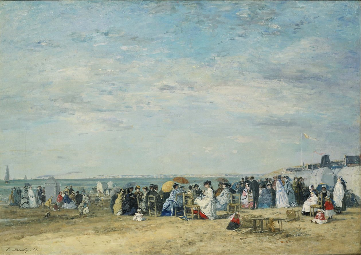 Pláž Trouville od Eugene Louis Boudin