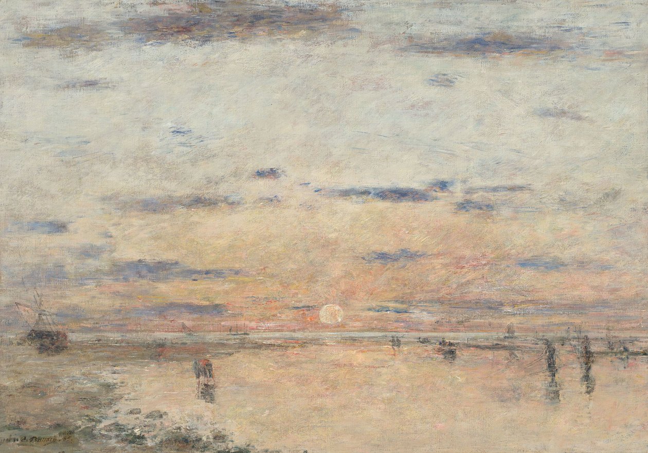 Německy: Le Havre. Západ slunce na moři Le Havre: Západ slunce na moři od Eugene Louis Boudin
