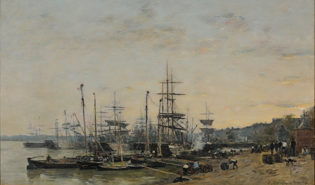 Přístav Bordeaux při pohledu z nábřeží Quai des Chartrons od Eugene Louis Boudin