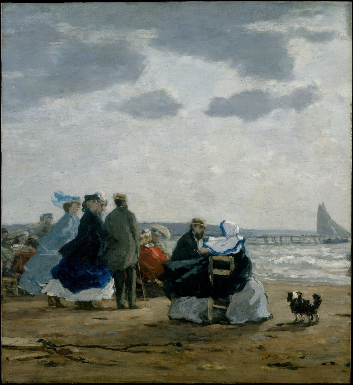 Na pláži, Dieppe od Eugene Louis Boudin