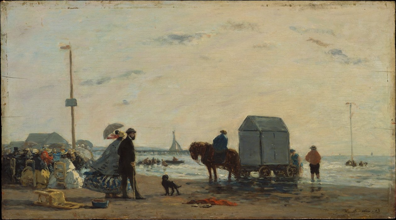Na pláži v Trouville od Eugene Louis Boudin