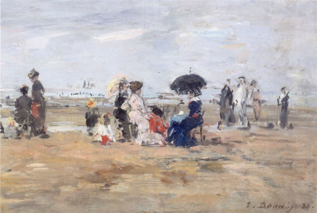 Trouville, scéna na pláži od Eugene Louis Boudin