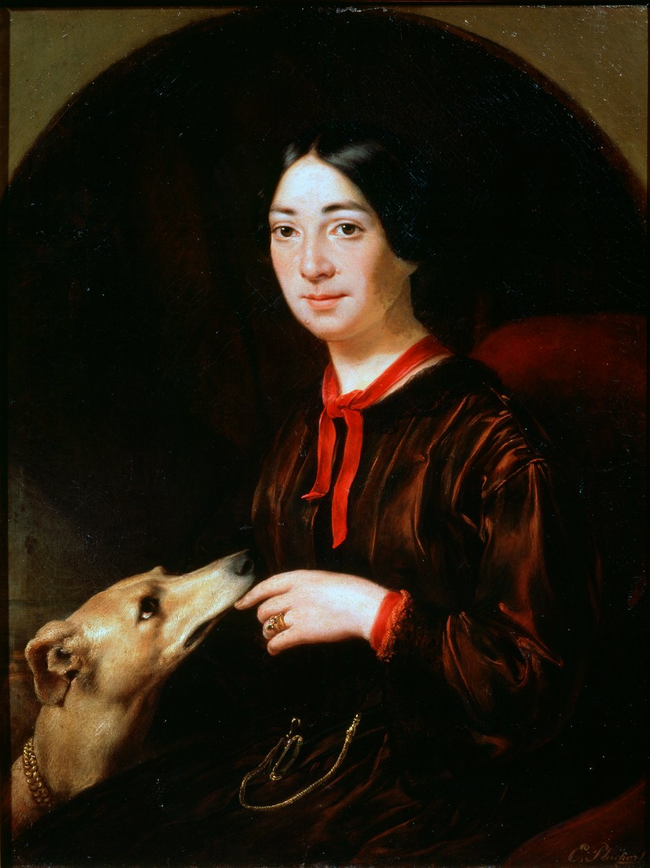 Portrét zpěvačky a skladatelky Pauline Viardot, 1821-1910, c1853 od Eugéne Pluchart