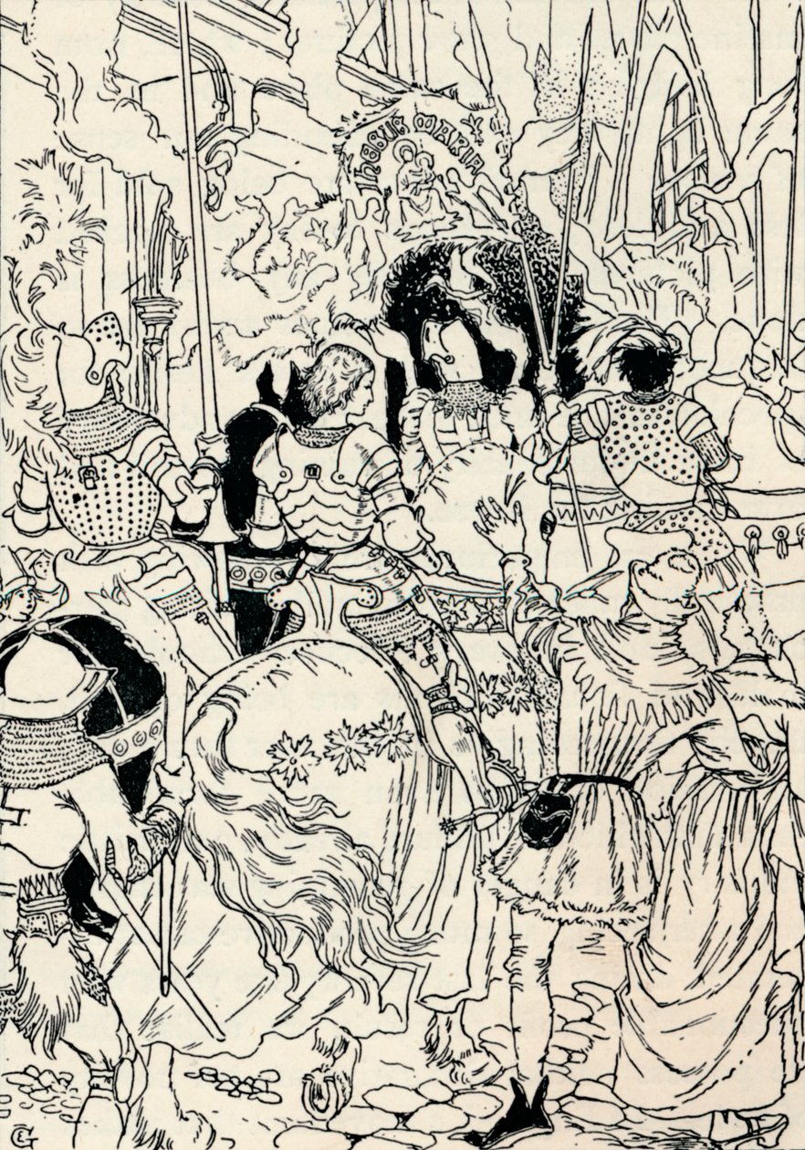 Jeanne DArc v Orleans, c1895 od Eugene Grasset