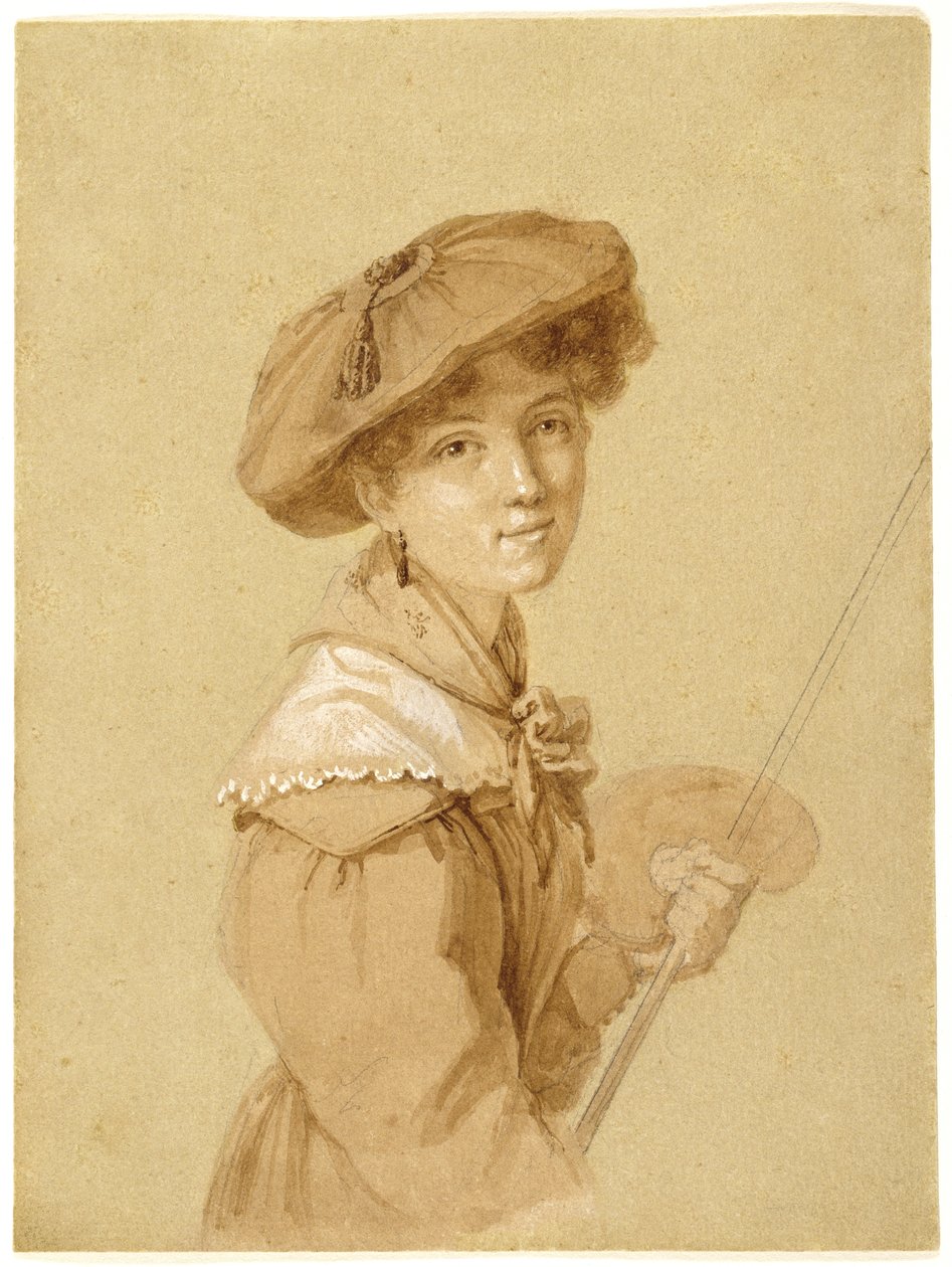 Autoportrét, 1820-29 (tužka, sépie a kvaš na papíře) od Eugénie Tripier Lefranc