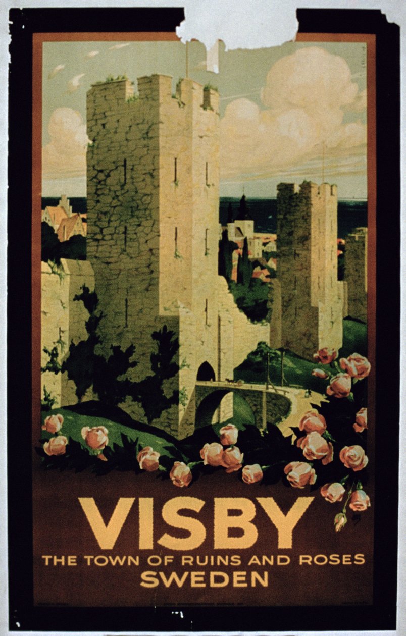 Plakát propagující město Visby, Švédsko od European School