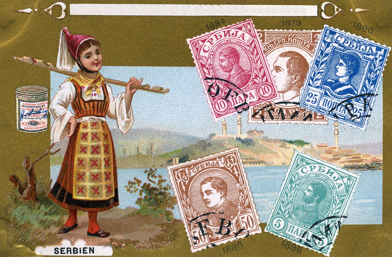 Srbské poštovní známky, 1897 od European School