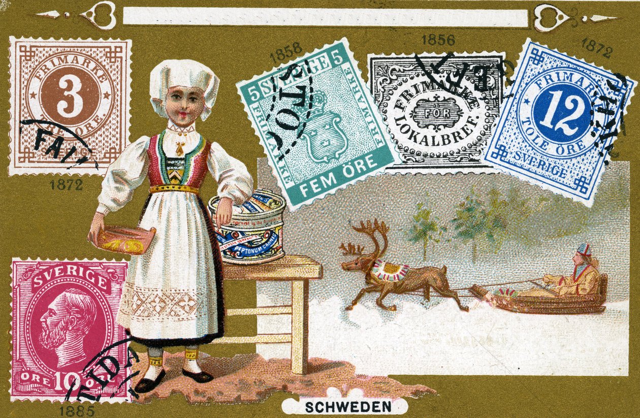 Švédské poštovní známky, 1897 od European School