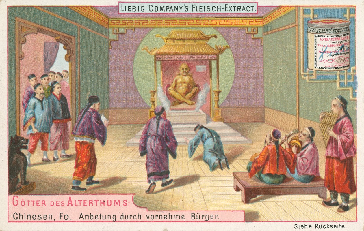 Čína, Fo, Liebigova karta, počátek 20. století (chromo) od European School