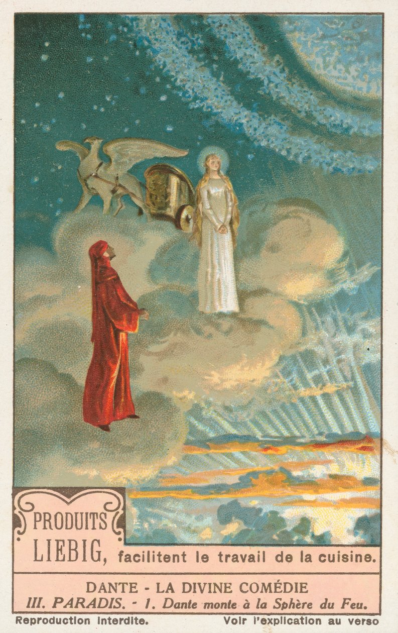 Dante, Božská komedie, Liebigova karta, počátek 20. století (chromo) od European School