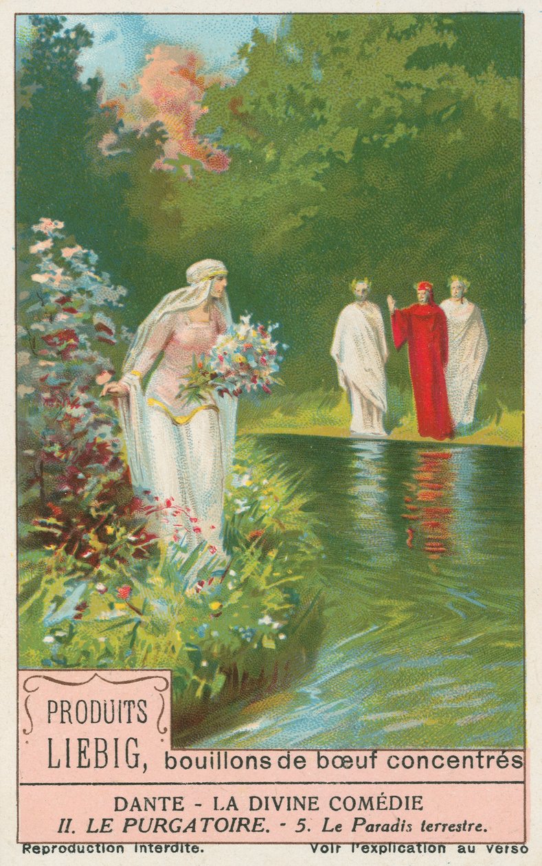 Dante, Božská komedie, Liebigova karta, počátek 20. století (chromo) od European School