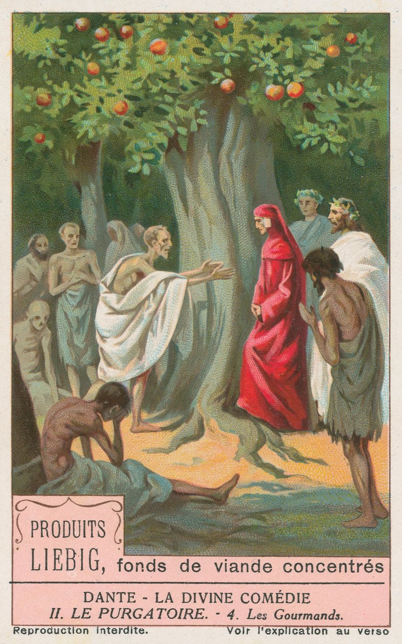Dante, Božská komedie, Liebigova karta, počátek 20. století (chromo) od European School