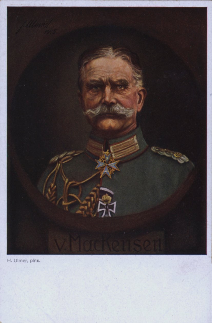 Polní maršál August von Mackensen, německý vojenský velitel za první světové války (barevná litografie) od European School