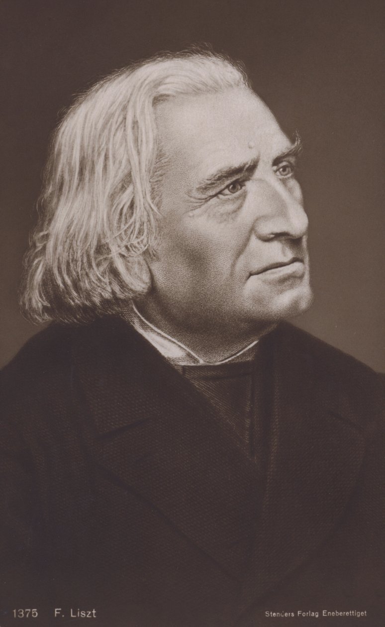 Franz Liszt, maďarský skladatel (litografie) od European School