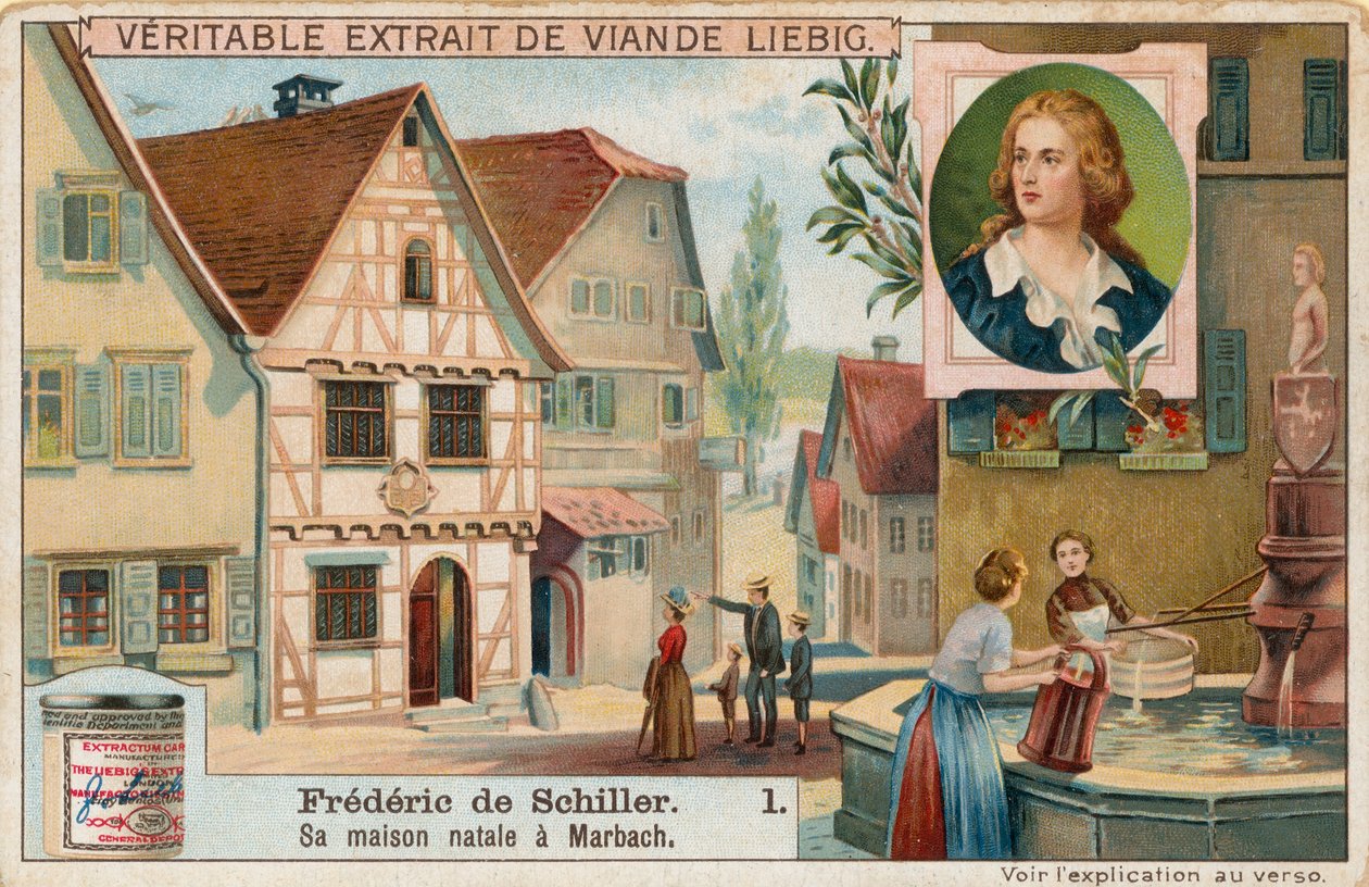 Friedrich Schiller, Liebigova karta, počátek 20. století (chromo) od European School