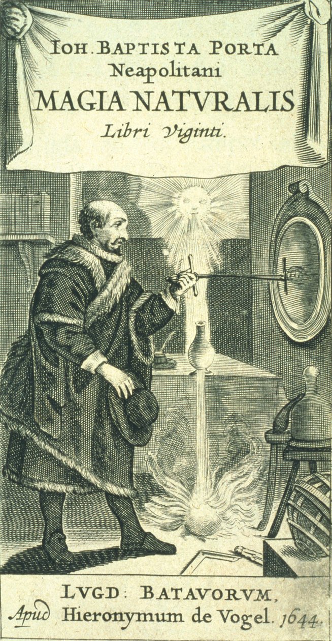 Frontispis k Magiae Naturalis Libri Viginti od Giovanniho Battisty della Porta, 1644 od European School
