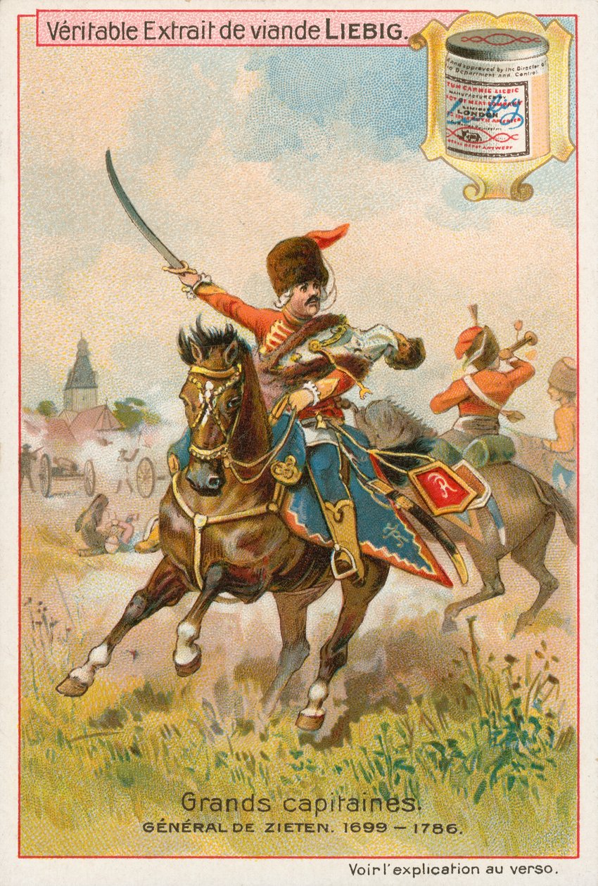 Generál de Zieten, Liebigova karta, počátek 20. století (chromo) od European School