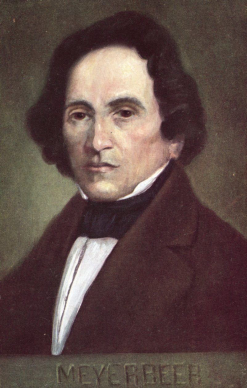 Giacomo Meyerbeer, německý skladatel (barevná litografie) od European School