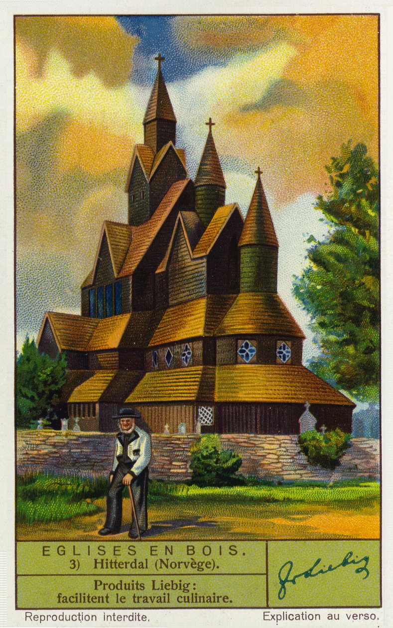Kostel Heddal Stave, Norsko (chromolit) od European School