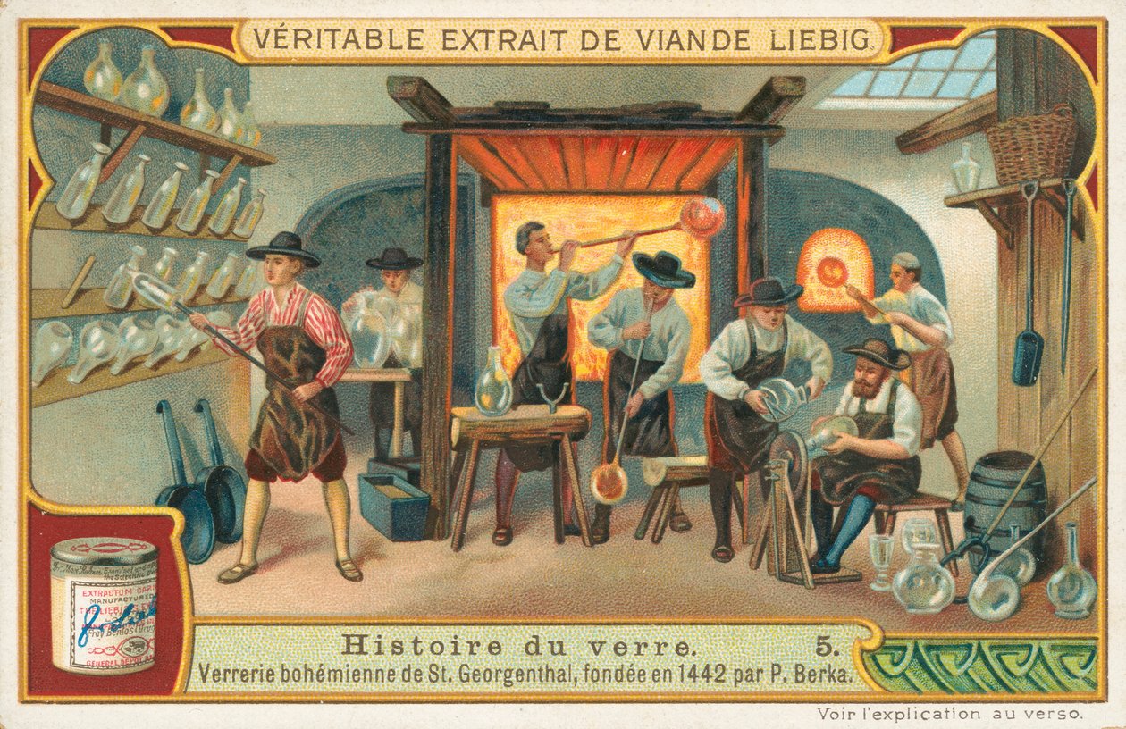 Historie skla, Liebigova karta, počátek 20. století (chromo) od European School