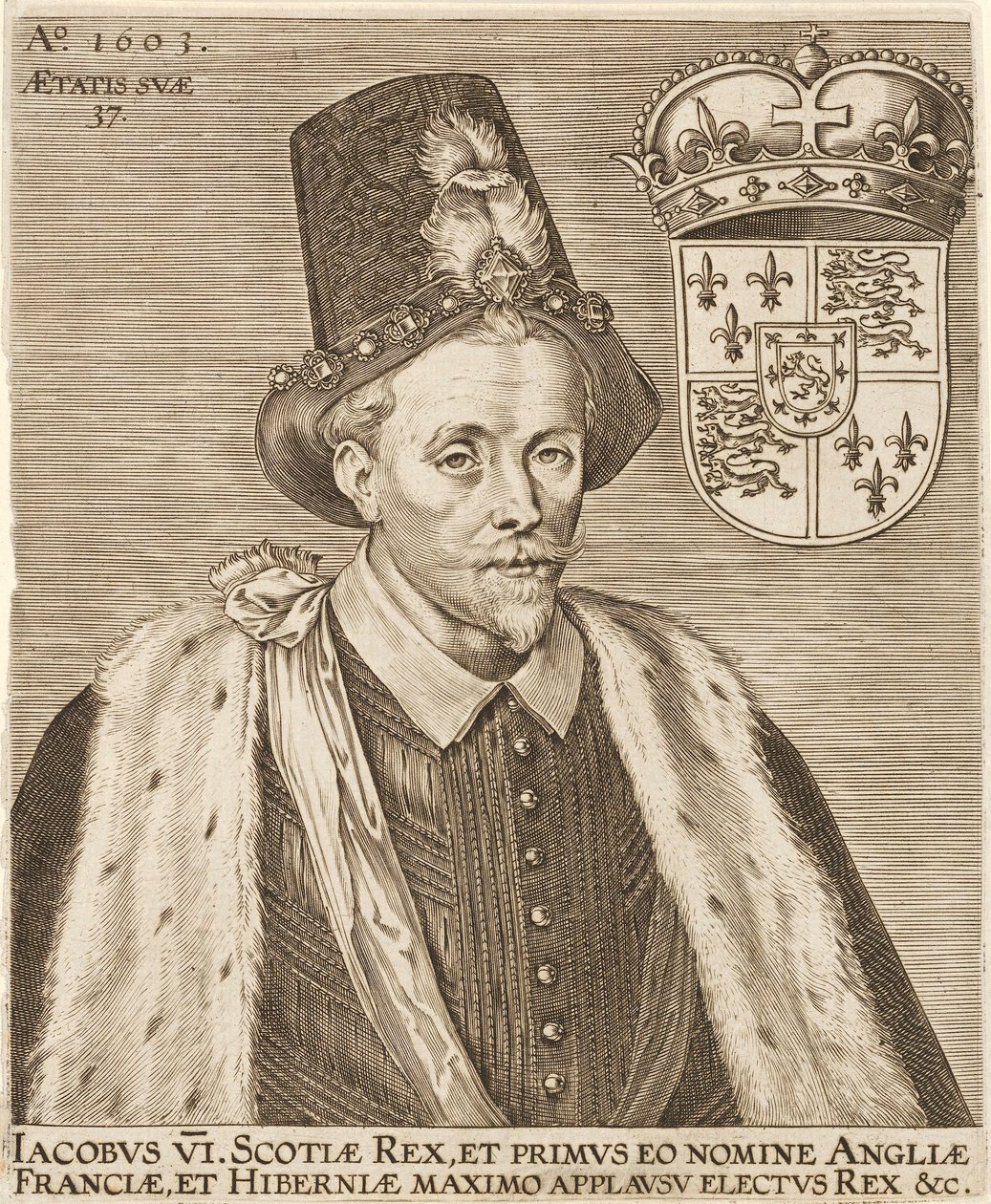 Jakub VI. Skotský a Jakub I. Anglický, hospoda. 1603. od European School