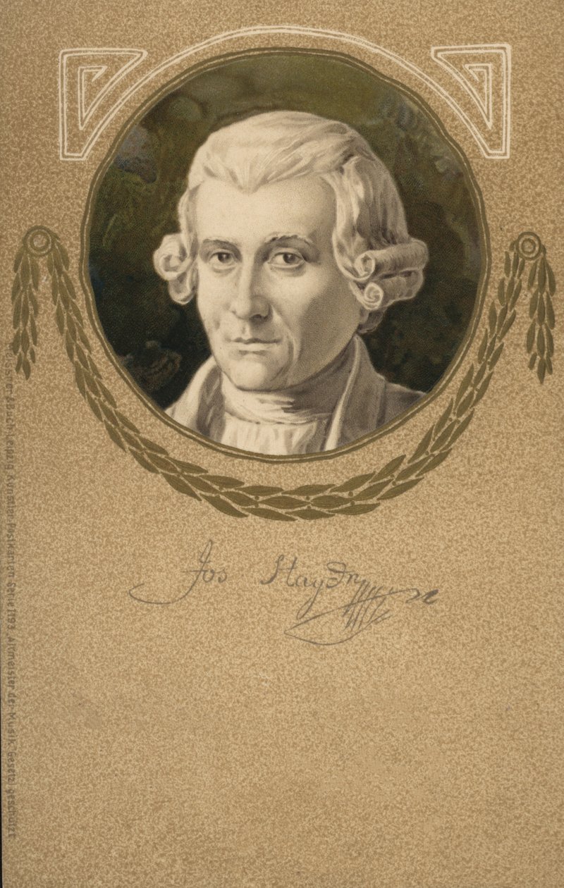 Joseph Haydn (barevná litografie) od European School