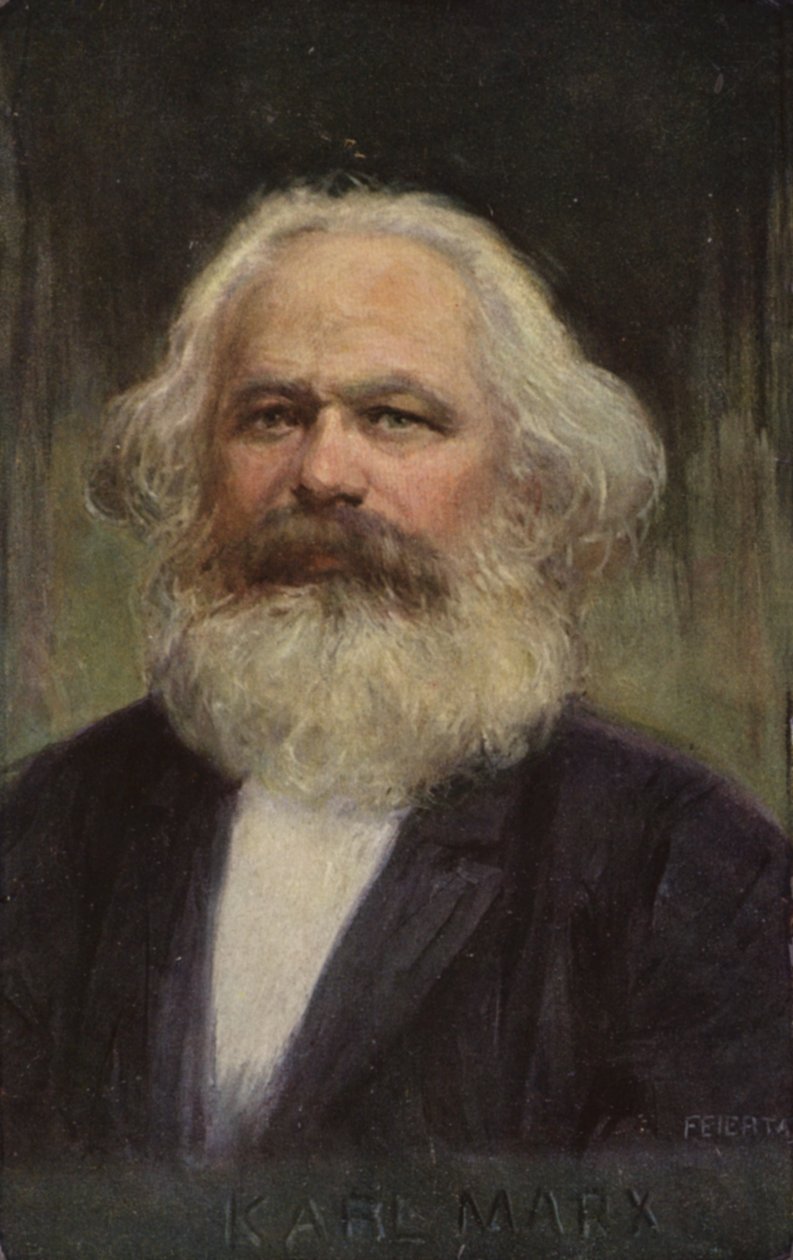 Karl Marx (1818-1883), německý filozof, ekonom, historik a politický teoretik (barevná litografie) od European School