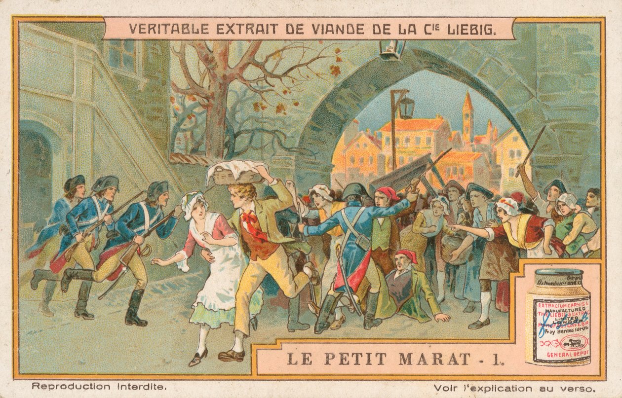 Le Petit Marat, Liebigova karta, počátek 20. století (chromo) od European School