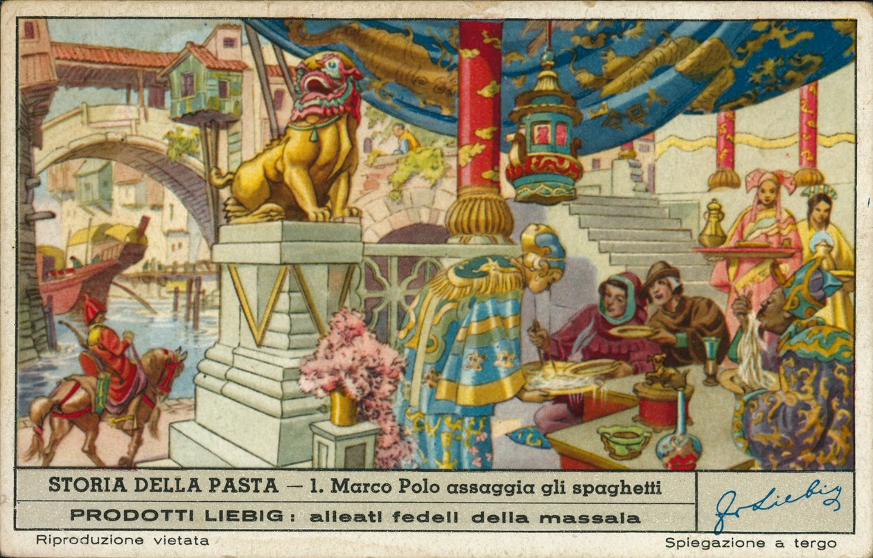 Marco Polo ochutnává špagety v Číně (chromolit) od European School