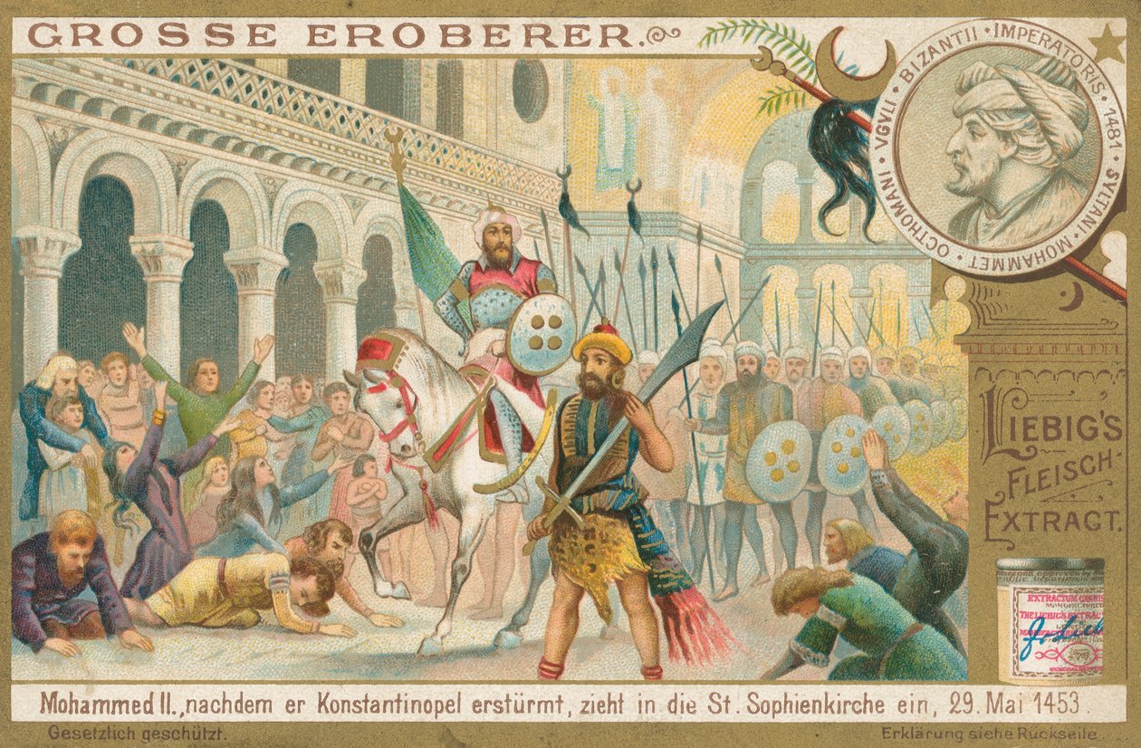 Mohamed II. v Konstantinopoli, Liebigova karta, počátek 20. století (chromo) od European School
