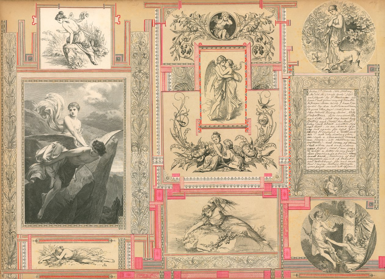 Stránka ze Sammelsurium, svazek IX (tištěný materiál) od European School