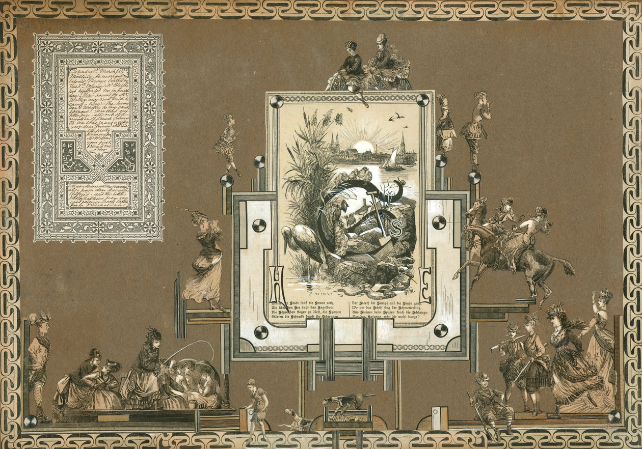 Stránka ze Sammelsurium, svazek XI (tištěný materiál) od European School