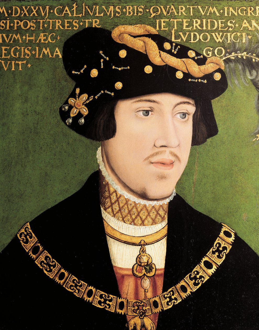 Portrét uherského krále Ludvíka II., krále uherského, českého a chorvatského (olej na panelu) od European School