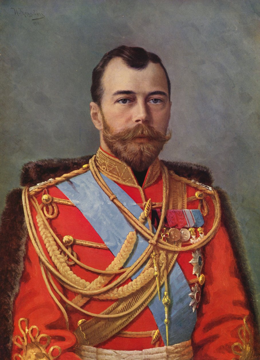 Portrét cara Mikuláše II. (barevná litografie) od European School