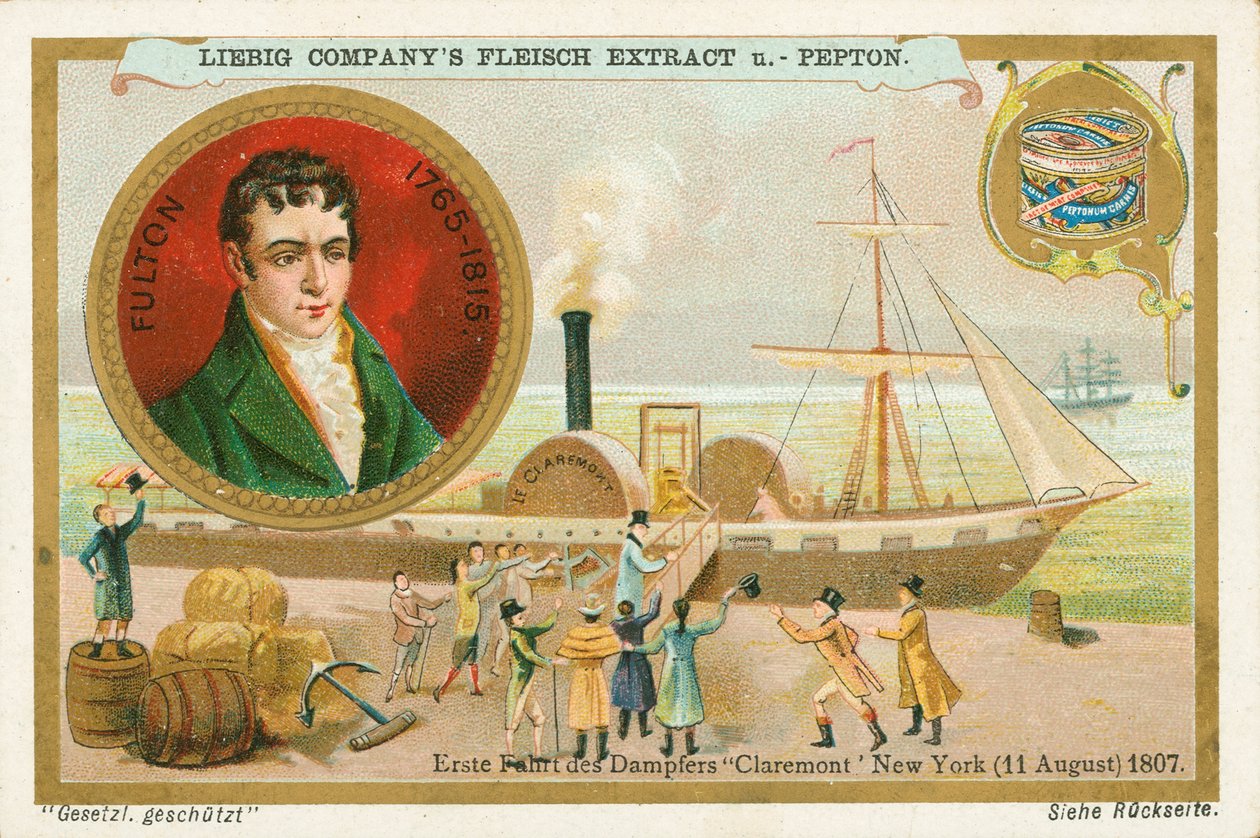 Robert Fulton, Liebigova karta, počátek 20. století (chromo) od European School