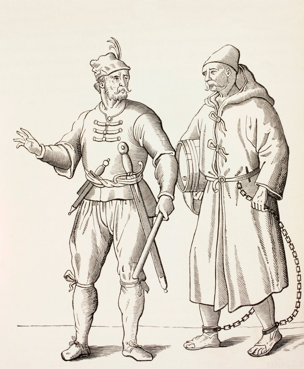 Šestnácté století Galley Soldier with a Galley Slave, c.1880 od European School