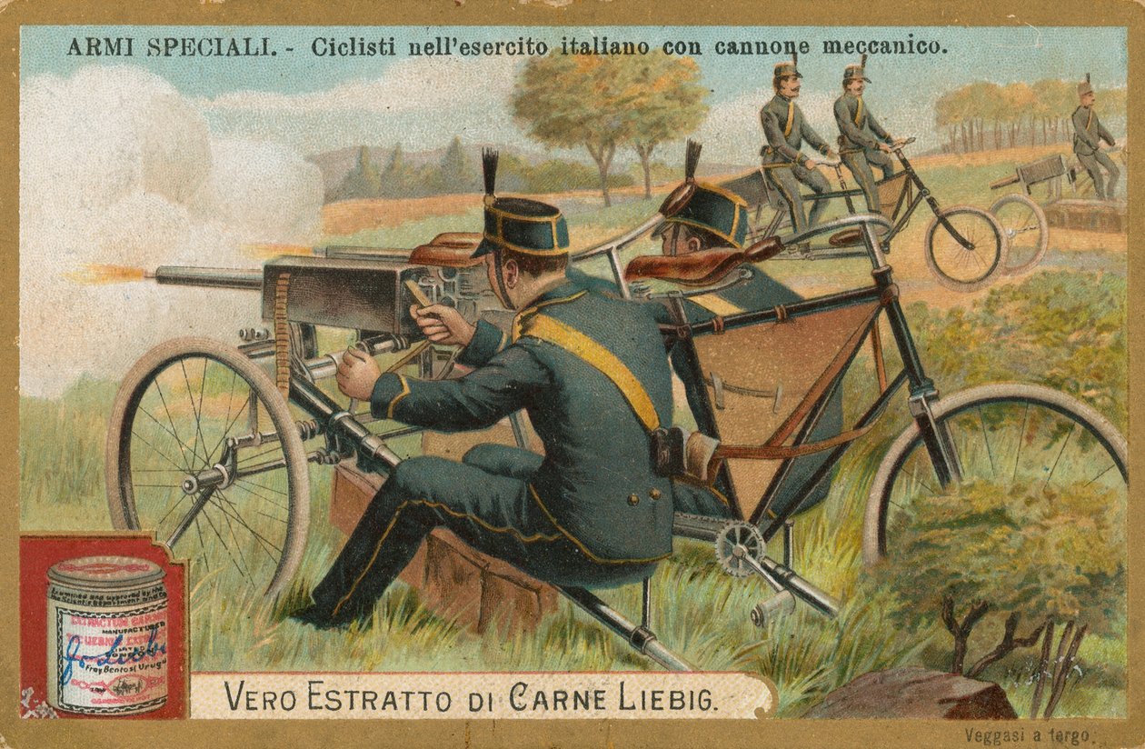 Zvláštní zbraně, Liebigova karta, počátek 20. století (chromo) od European School