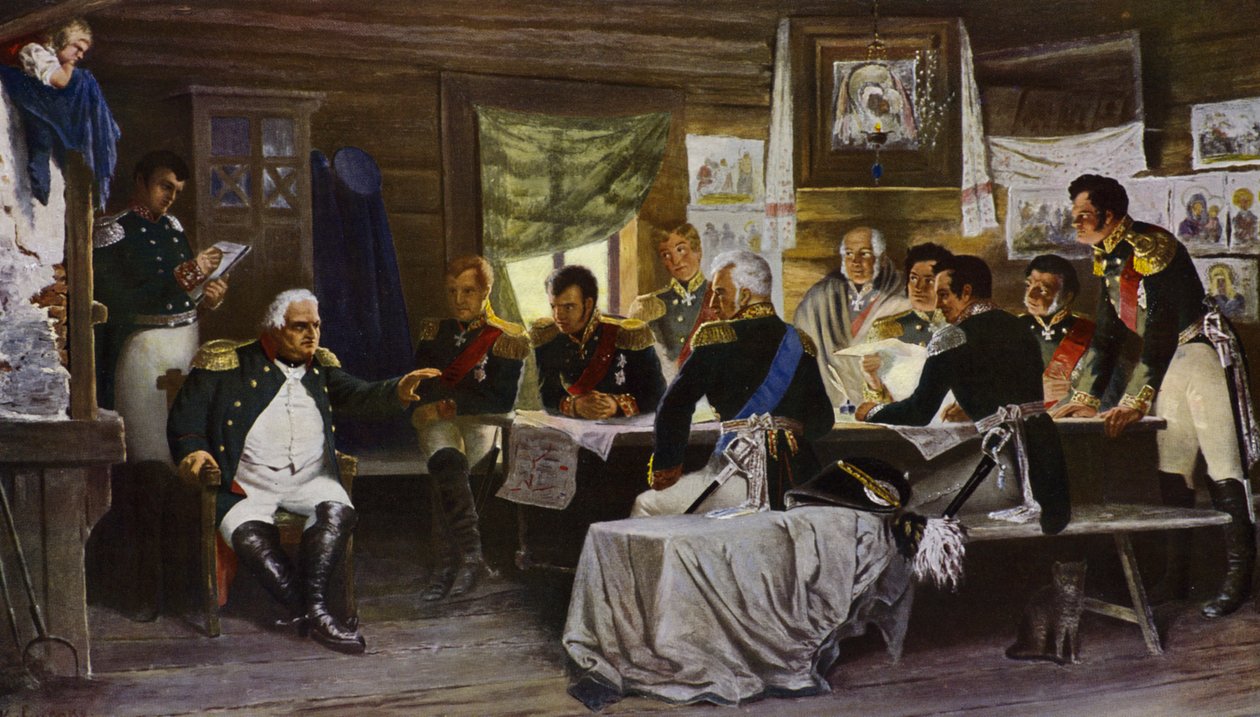 Vojenská rada ve Phily (barevná litografie) od European School