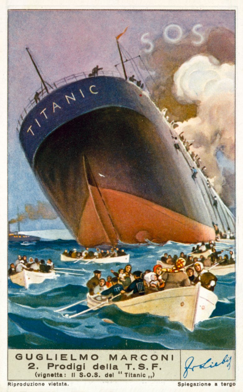 Titanic vysílá SOS zprávu bezdrátově od European School