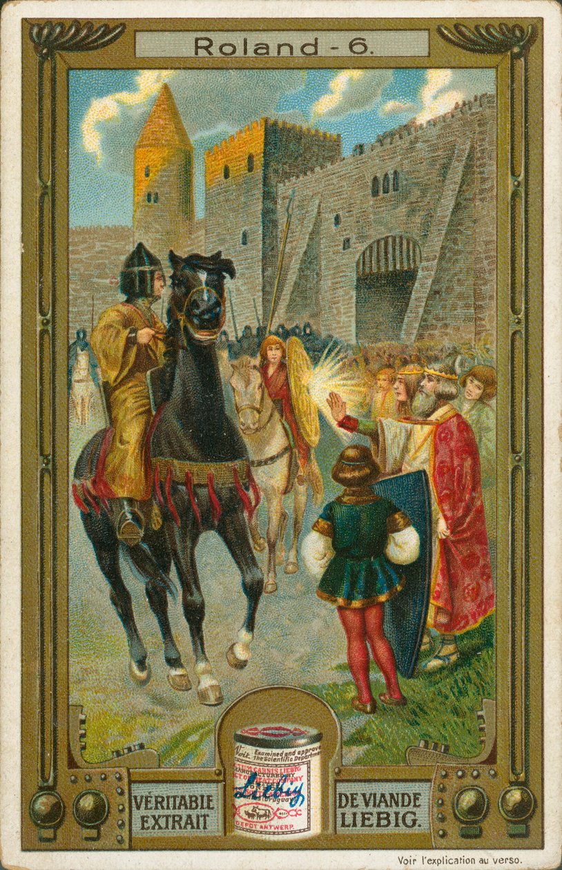 Příběh Rolanda, Liebigova karta, počátek 20. století (chromo) od European School