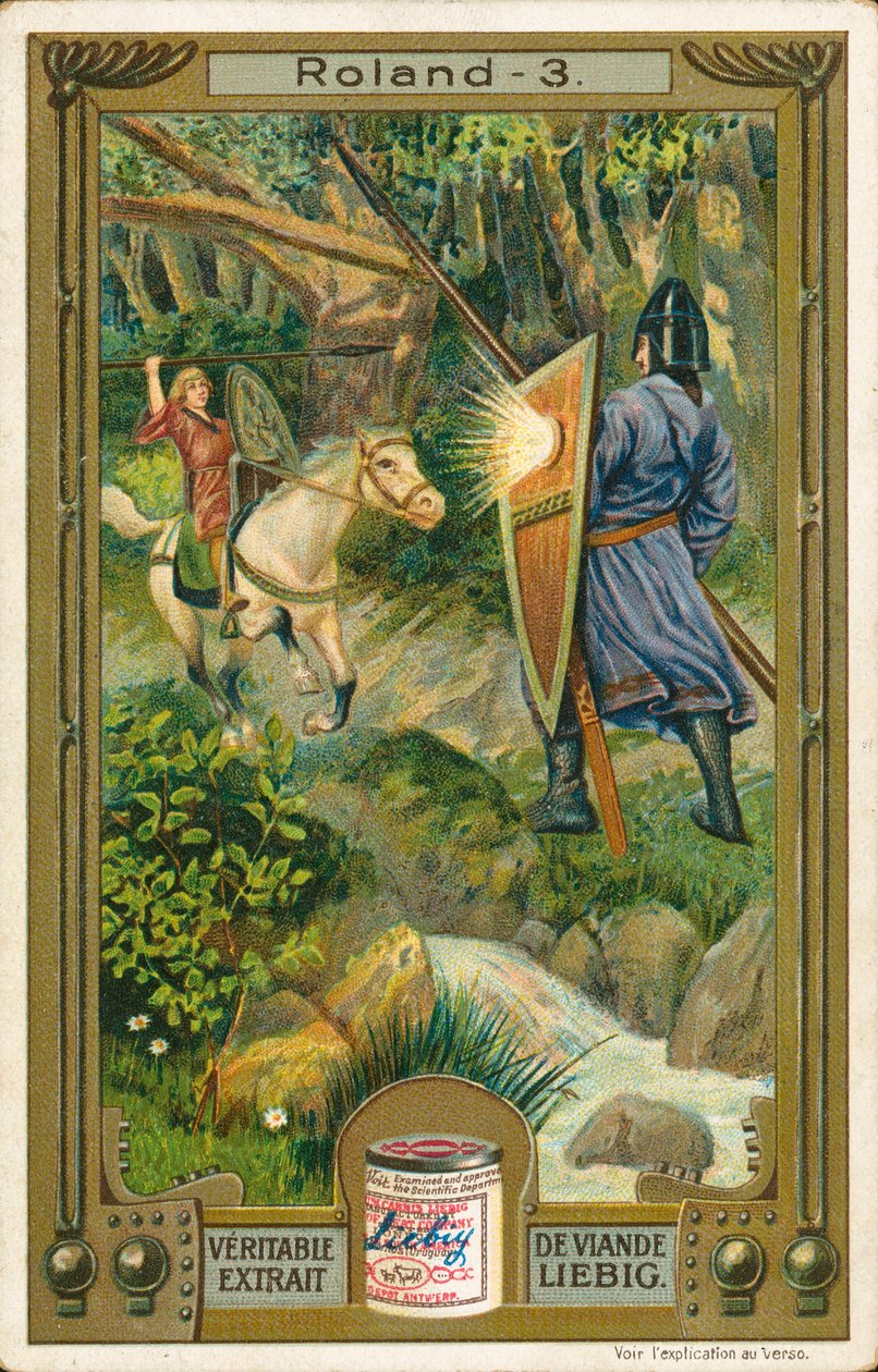 Příběh Rolanda, Liebigova karta, počátek 20. století (chromo) od European School