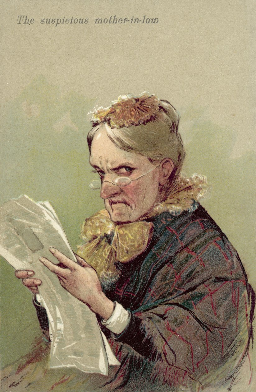 Podezřelá tchyně (barevná litografie) od European School