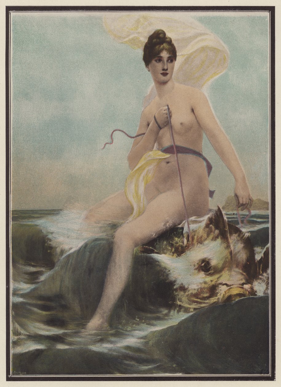 Thetis, mořská nymfa z řecké mytologie (barevná litografie) od European School