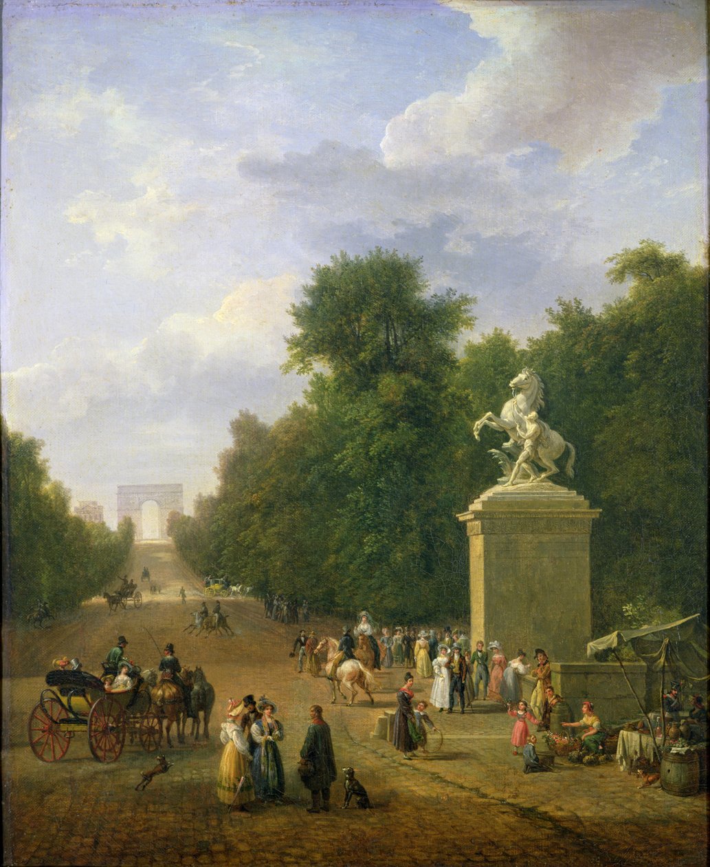 Vchod do Champs-Elysees v roce 1830 od Eustache Francois Duval