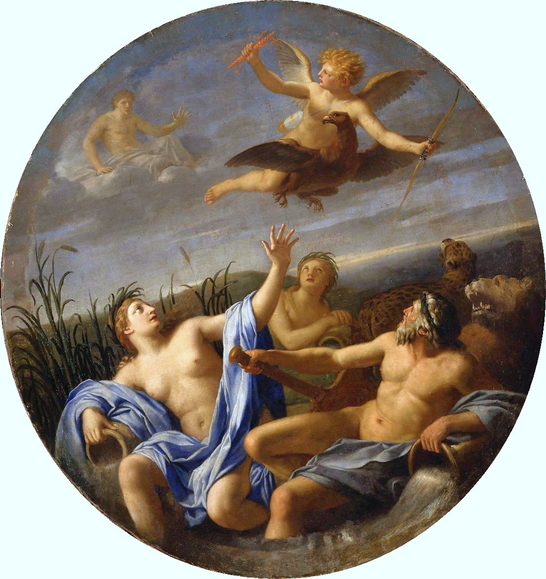 Amorův život - Amor krádež hromu Jupitera od Eustache Le Sueur