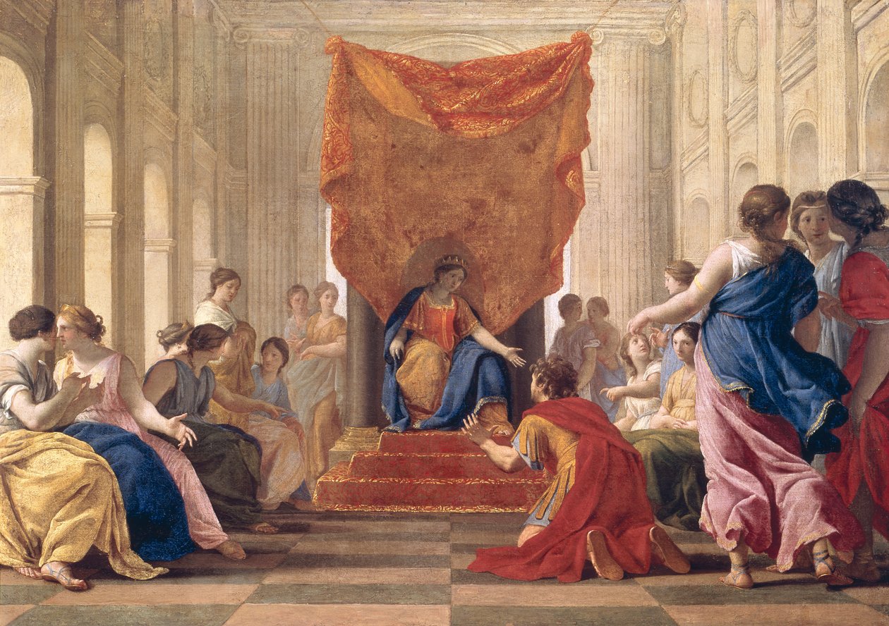 Poliphilus klečící před královnou Eleuterylidou, kolem 1643-44 od Eustache Le Sueur