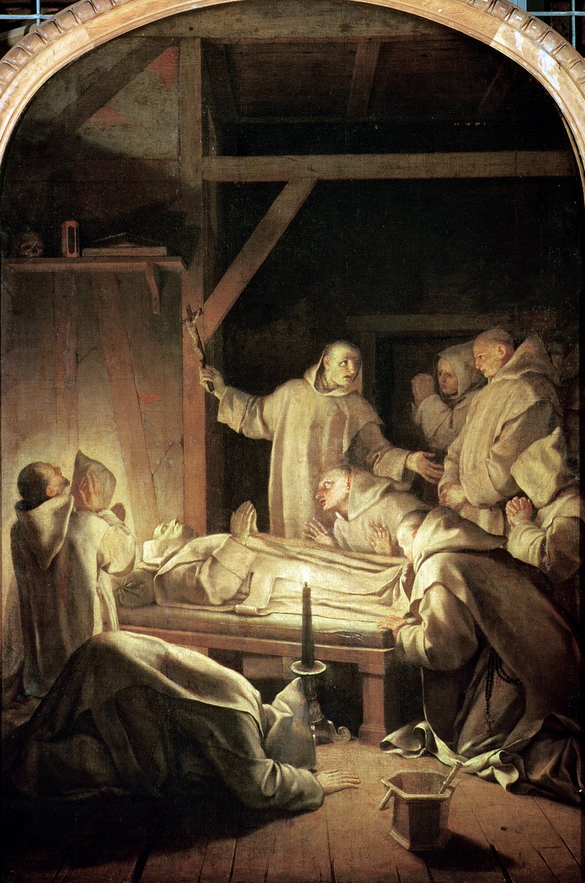 Smrt svatého Bruna (1030-1101) 6. října 1101, 1645-48 od Eustache Le Sueur