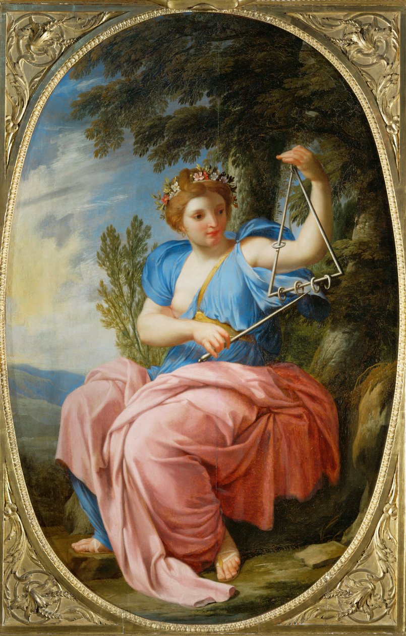 Múza Terpsichora z Chambre des Muses, Louvre, Paříž ... od Eustache (studio of) Le Sueur